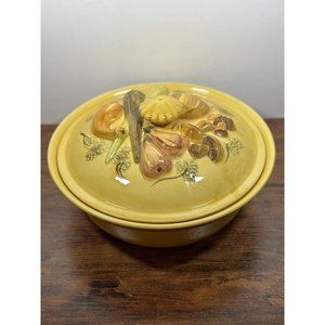Vintage Los Angeles Potteries Ovenware Harvest Mushrooms Dish Ware‎ 1971 USA